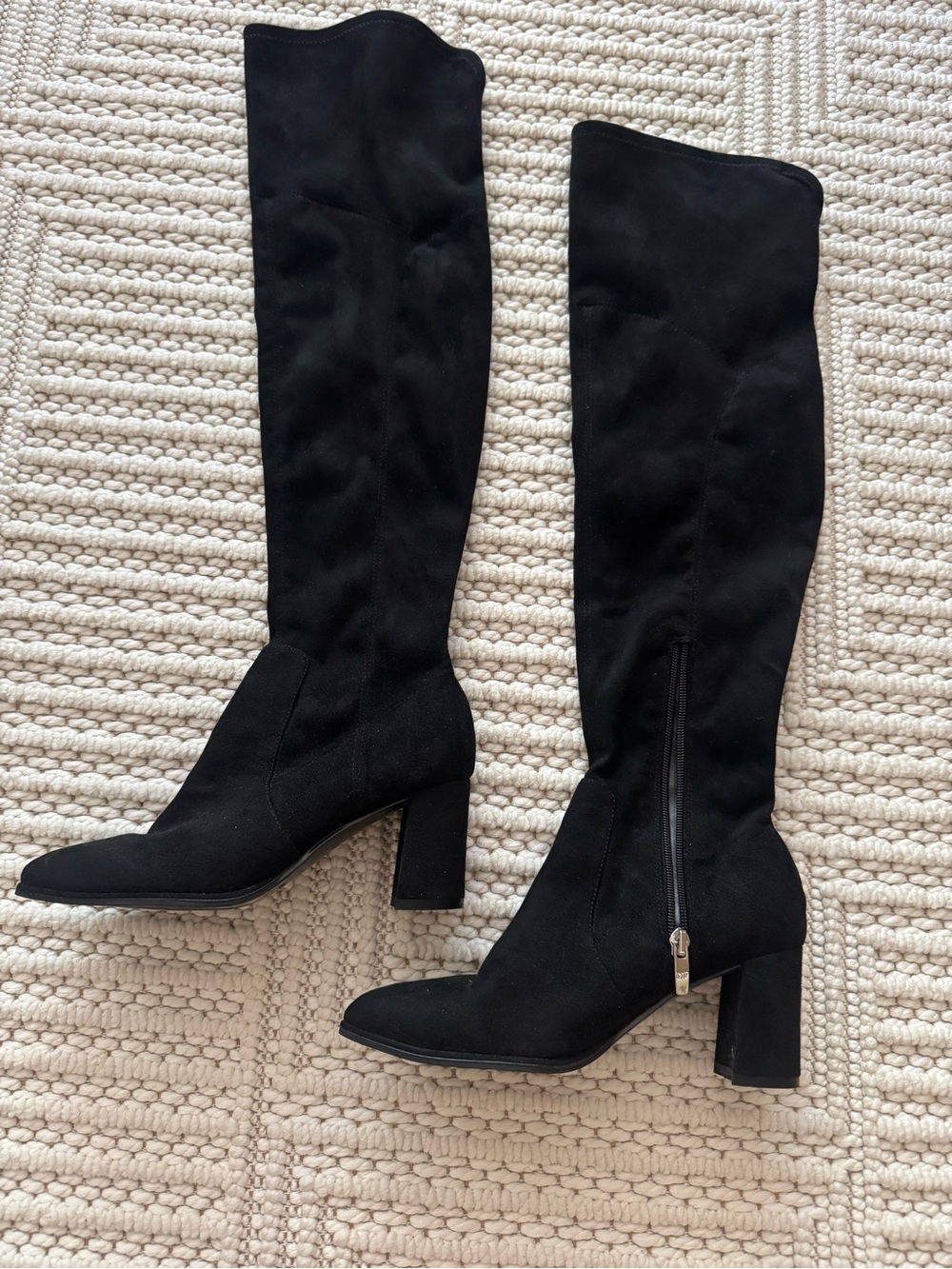 Marc Fisher Black Over-the-Knee Block Heel Boots